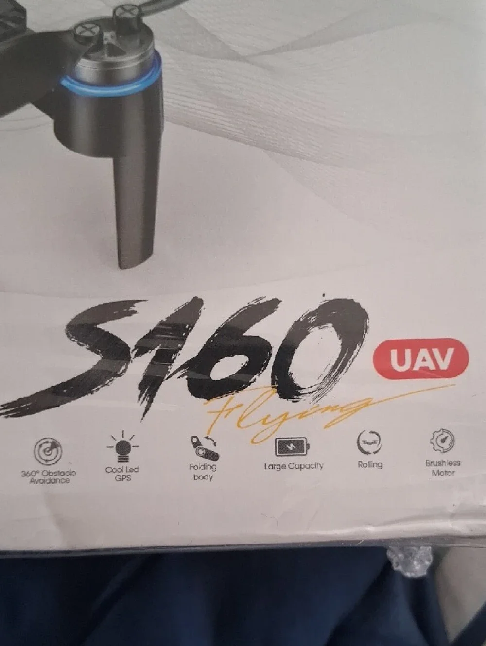 S160 UAV Foldable Drone with Remote - White & Black
